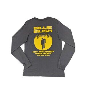 BILLIE EILISH Rare Hit Me Hard and Soft Tour SFX Crew T-Shirt HMHAS NEW Gray M